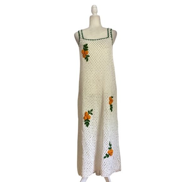 Rhode Alva Dress Marigold Crochet NWT in White Yellow Gold Floral - Picture 7 of 14